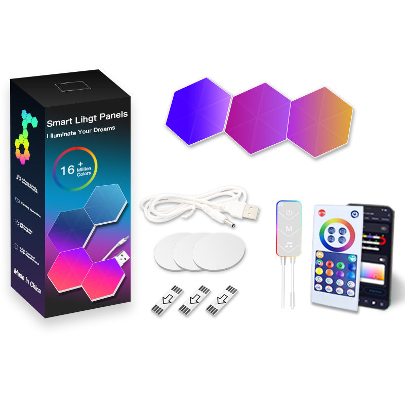 Hexagon LED Wall Light Set – view 2
