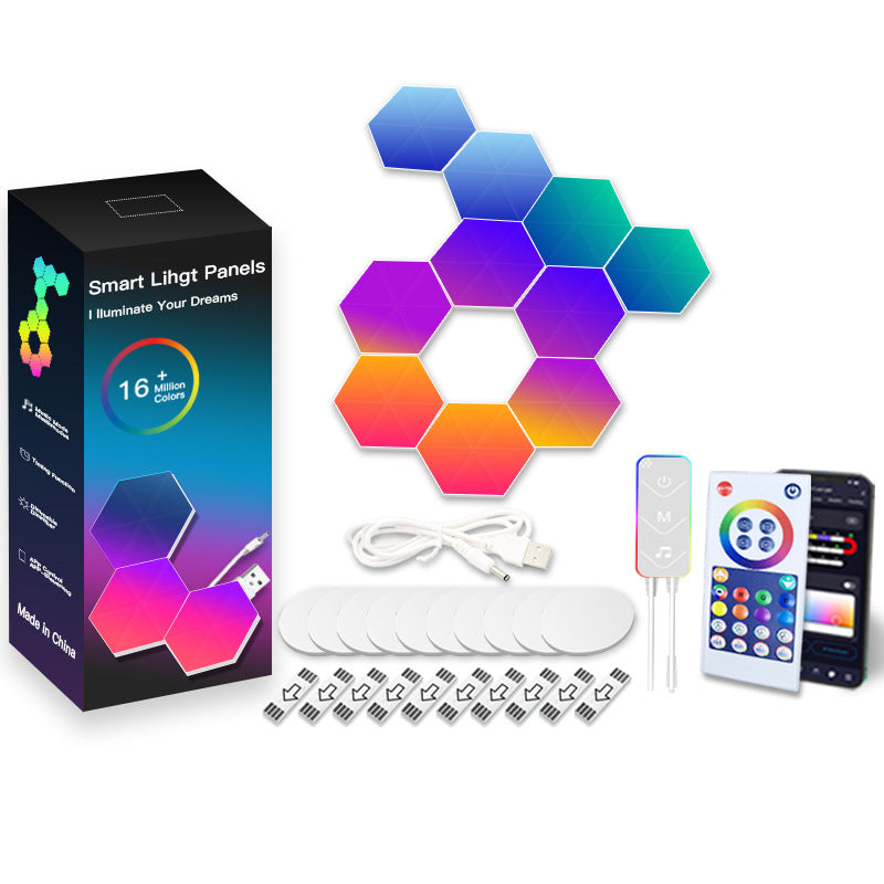 Hexagon LED Wall Light Set – view 4