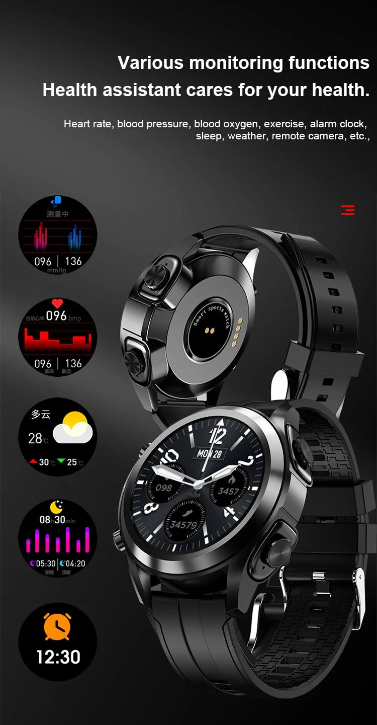 2-in-1 Smart Watch with Built-in Wireless Earbuds – view 5