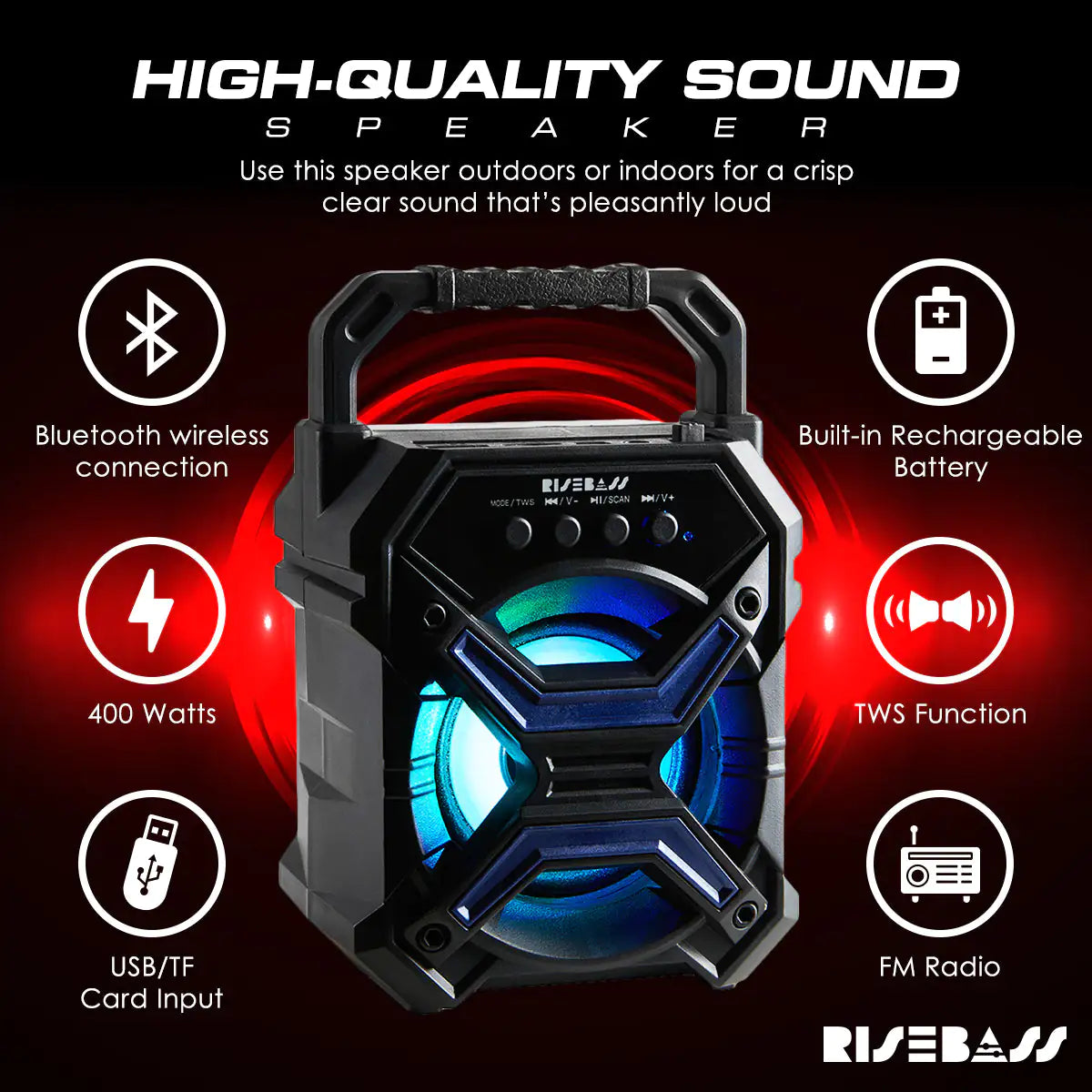 Portable Light-Up Bluetooth Speaker – view 3