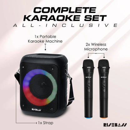 Portable Karaoke Machine with 2 Wireless Microphones – view 2