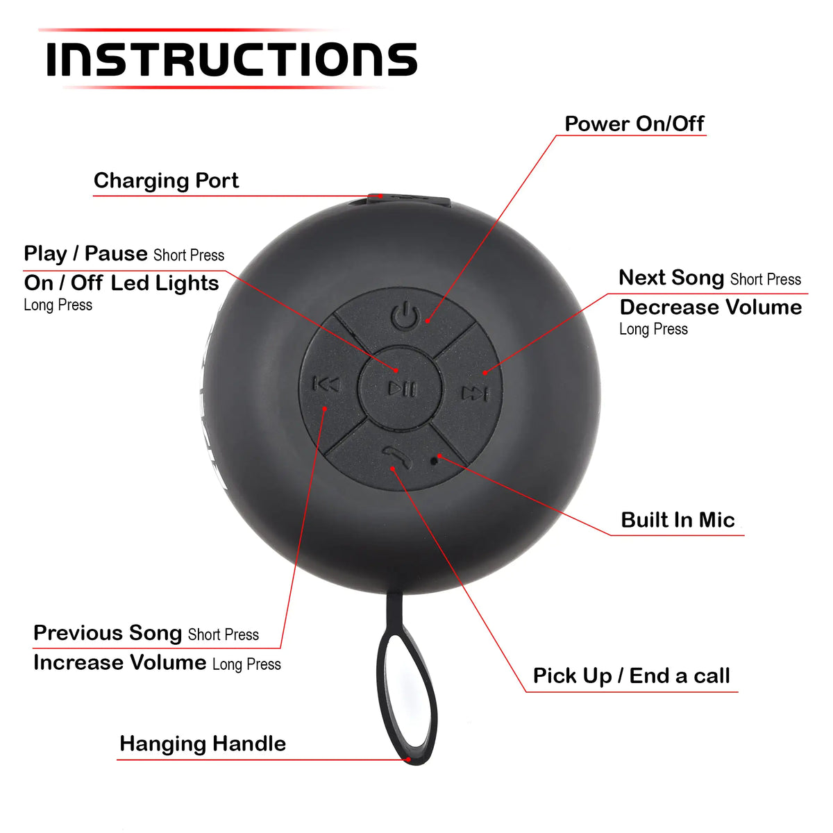 Waterproof Bluetooth Shower Speaker – view 2